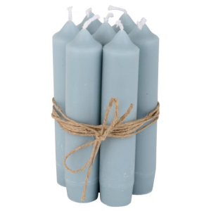 Set a 5 korte dinerkaarsjes lichtblauw